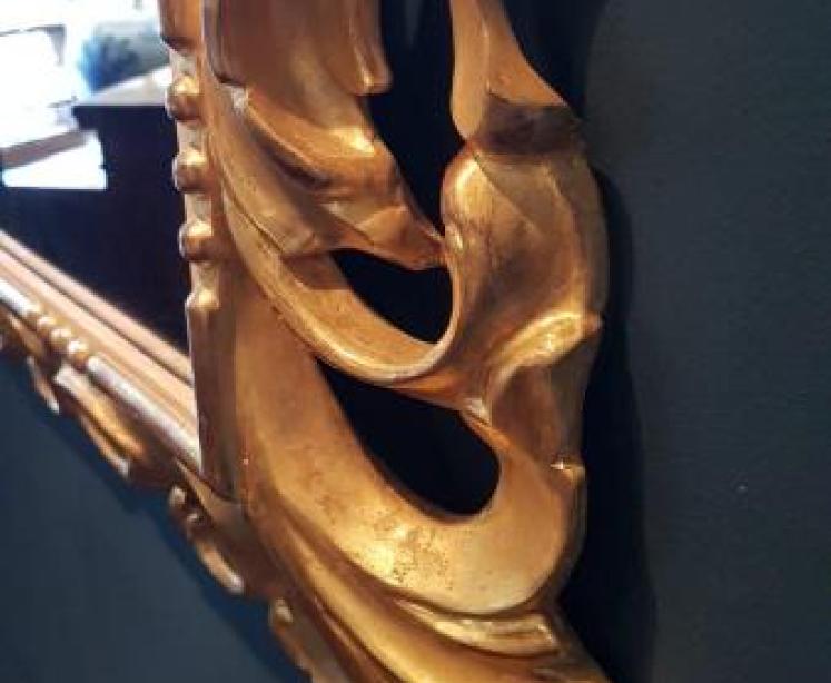 Large Victorian Timber Gilt Mirror - Image 7