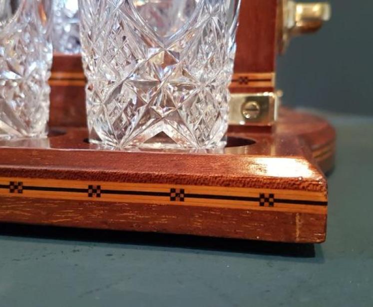 Superb Edwardian Mahogany Tantalus and Glasses Stand - Image 4