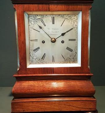 Fine Regency Rosewood Double Fusse Bracket Clock