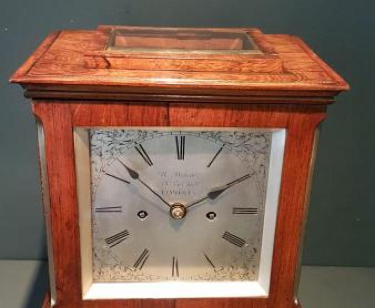 Fine Regency Rosewood Double Fusse Bracket Clock - Image 6