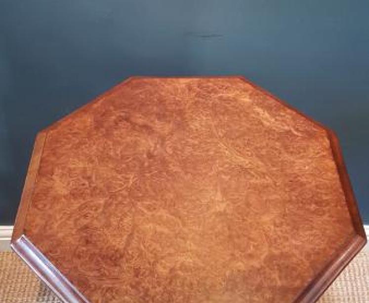 Fine Quality Victorian Burr Walnut Work Table - Image 2