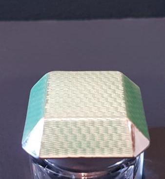 Silver and Engine Turned Enamel Pill Box