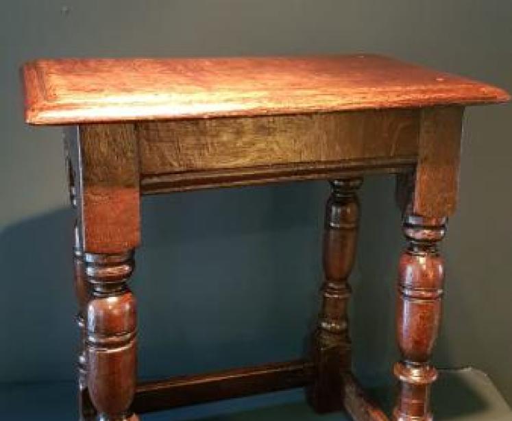 George III Oak Joint Stool  - Image 2