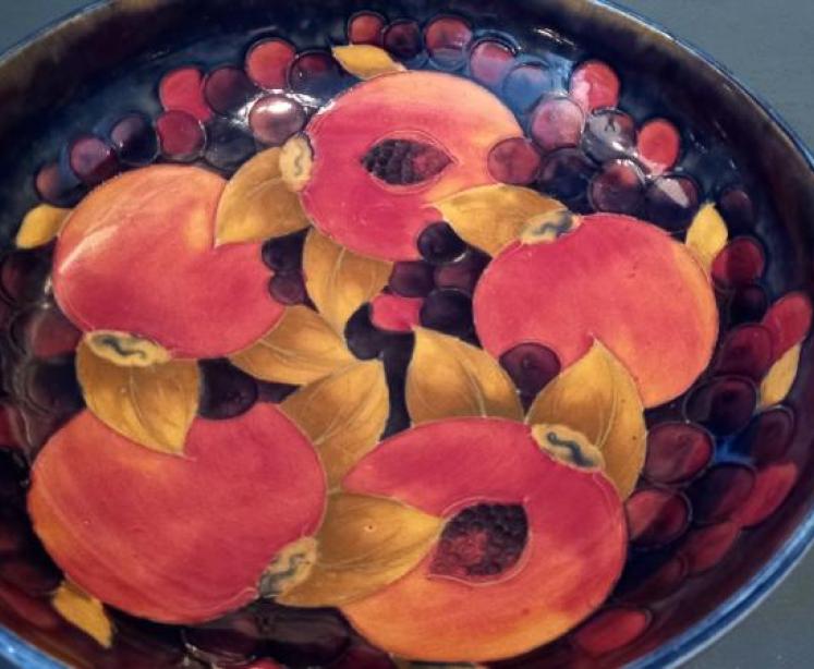Large Antique Moorcroft Seeded Pomegranate Bowl - Image 2