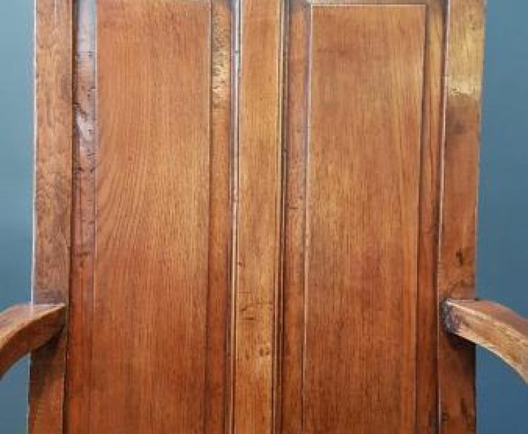 George II Oak Panel Back Arm Chair - Image 2