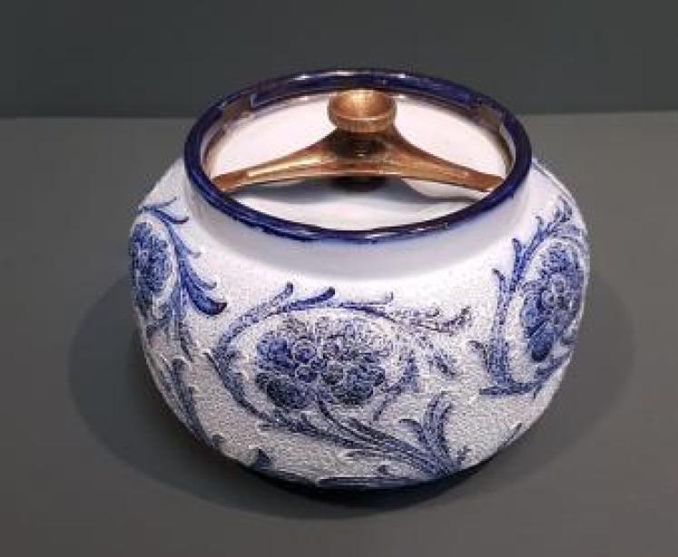 Macintyre Pale Blue Panelled Poppy Humidor - Image 1