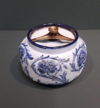 Macintyre Pale Blue Panelled Poppy Humidor