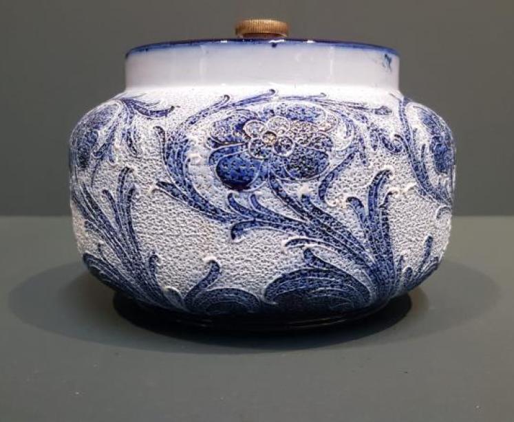 Macintyre Pale Blue Panelled Poppy Humidor - Image 3