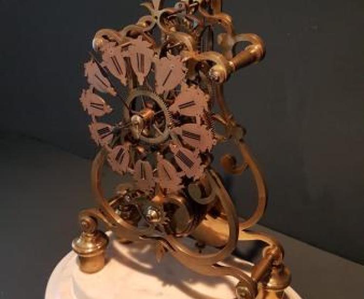 Victorian Single Fusse Skeleton Clock - Image 3