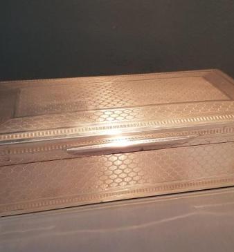 Edwardian Engine Turned Silver Card Box