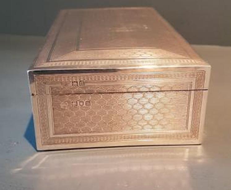Edwardian Engine Turned Silver Card Box - Image 6