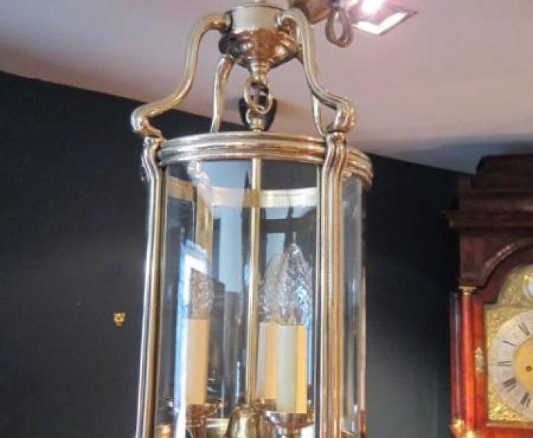 Superb Edwardian Bowed Glass Hall Lantern - Image 1
