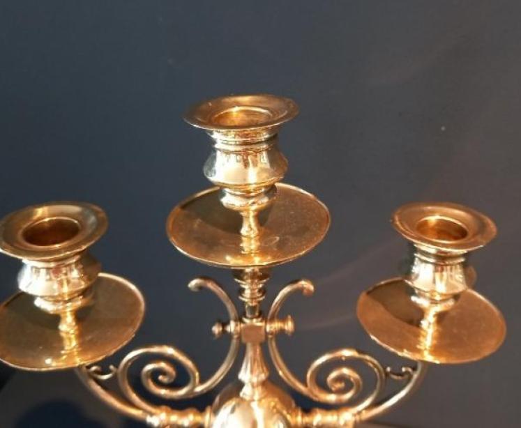 Superb Pair of George III Period Solid Brass Candleabra - Image 4