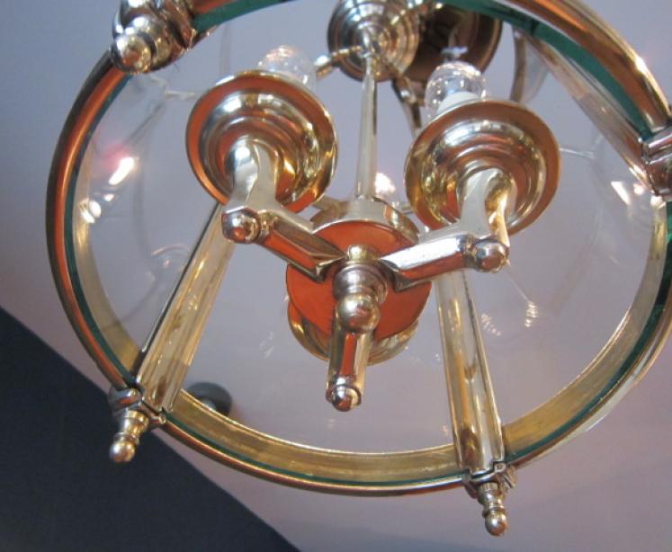 Superb Edwardian Bowed Glass Hall Lantern - Image 4