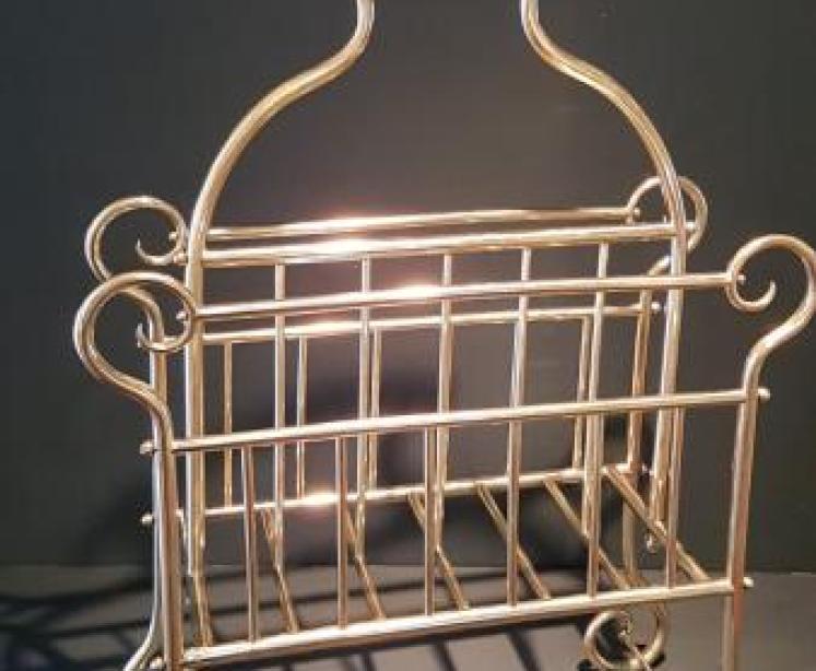 Victorian Brass Magazine Rack - Image 1