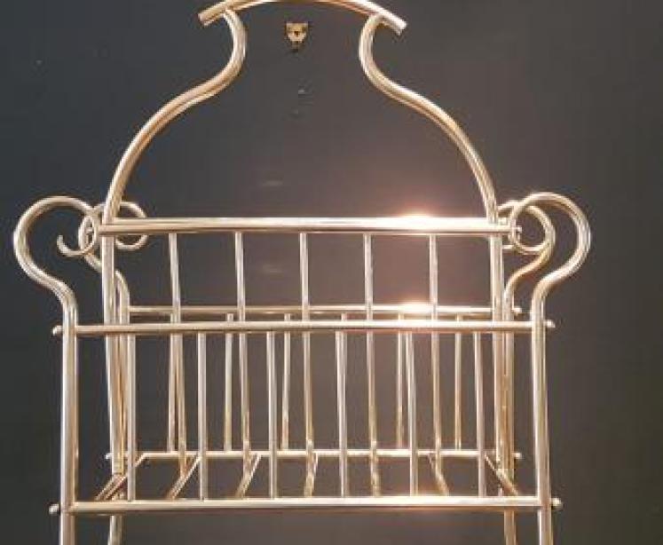 Victorian Brass Magazine Rack - Image 4