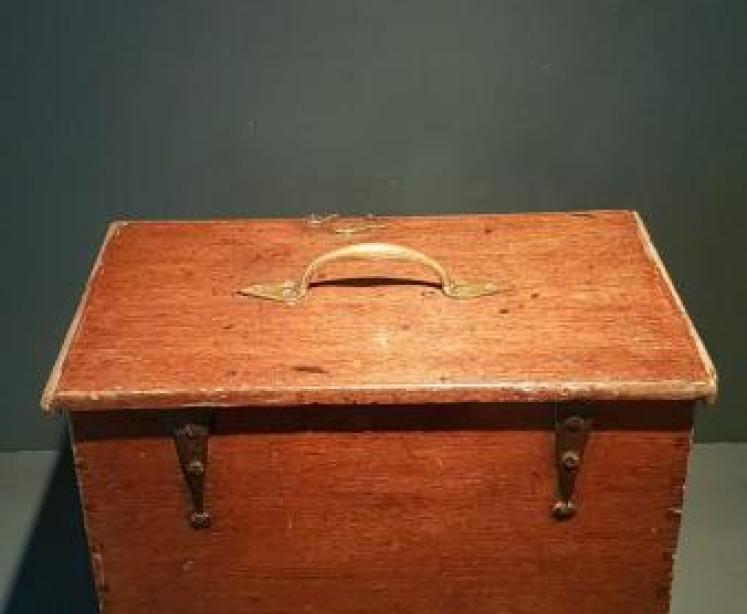 Antique Hand Painted Country House Box - Image 3