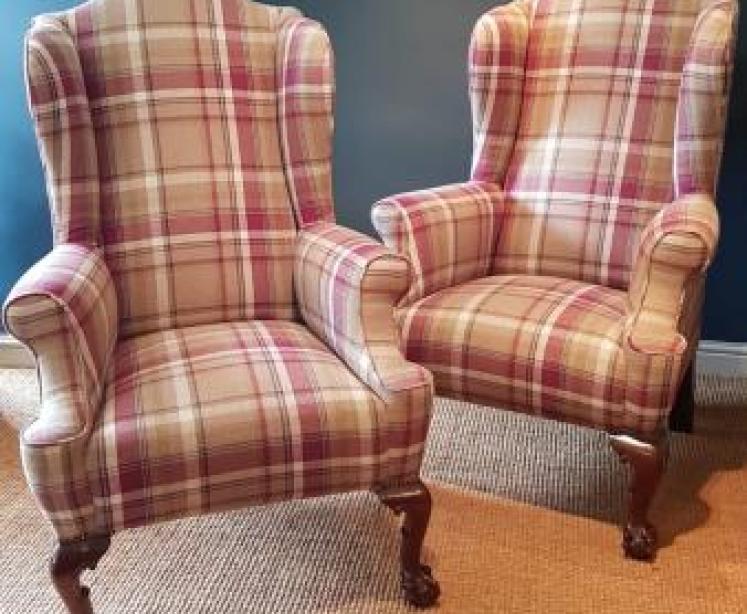 Pair of Victorian Wing Back Arm Chairs - Image 1