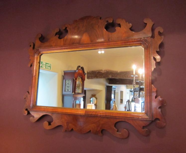 Superb George III Figured Walnut Wall Mirror - Image 1