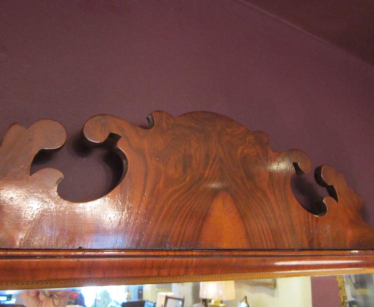 Superb George III Figured Walnut Wall Mirror - Image 2