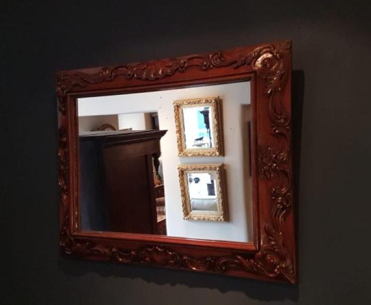 Quality Victorian Carved Walnut Mirror - Image 3