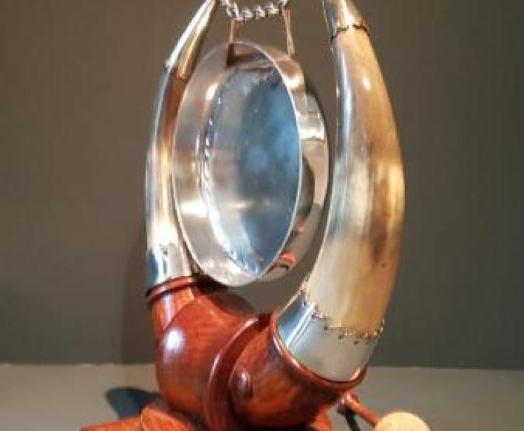 Victorian Oak Country House Dinner Gong - Image 3