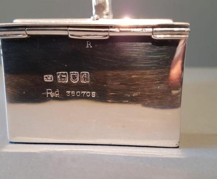 Unusual Victorian Silver Iron Table Box - Image 3