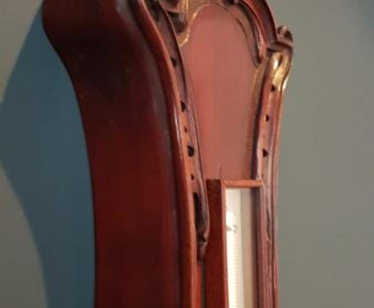 Slim Victorian 6" Dial Mahogany Banjo Barometer - Image 3