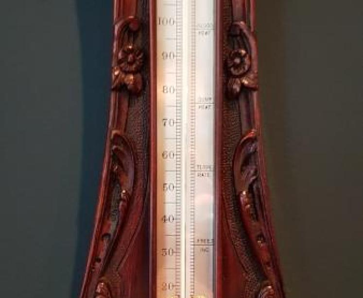 Slim Victorian 6" Dial Mahogany Banjo Barometer - Image 4