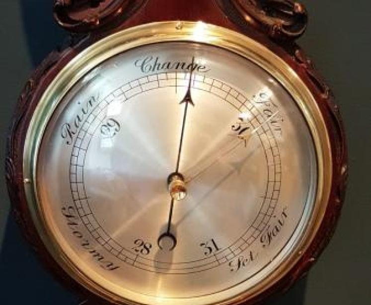 Slim Victorian 6" Dial Mahogany Banjo Barometer - Image 5