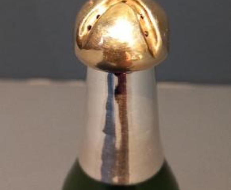 19th Century Silver & Gilt Wine Bottle Pounce Pot - Image 2