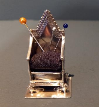 Antique Edward VII Coronation Silver Throne Pin Cushion