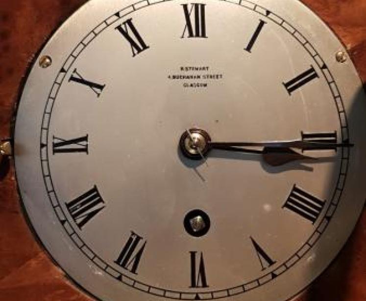 Late Victorian Burr Walnut Library Wall Clock - Image 4