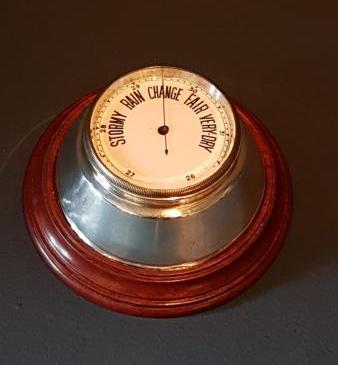 Edwardian Silver Barometer Paperweight