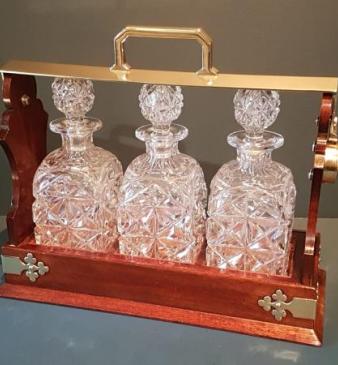 Victorian Mahogany and Cut Crystal Tantalus