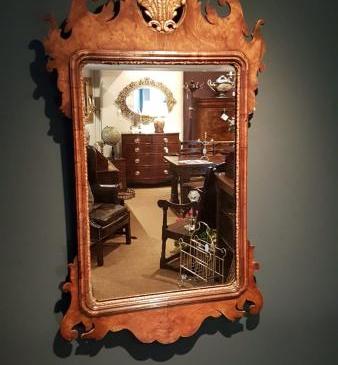 George III Style Pollard Oak Mirror