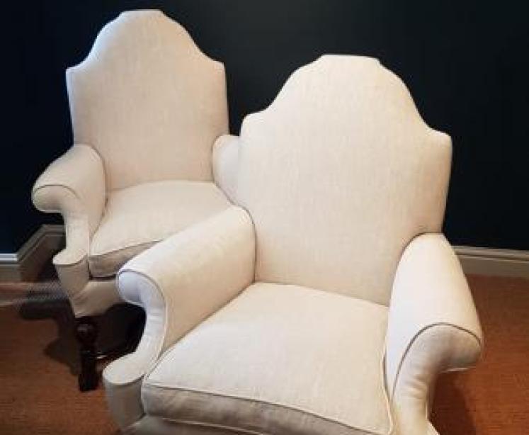 Matching Pair of William & Mary Style Armchairs - Image 1