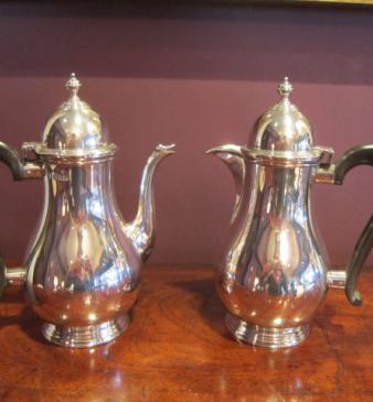 Fine Pair of George V Period Silver Coffee Pots