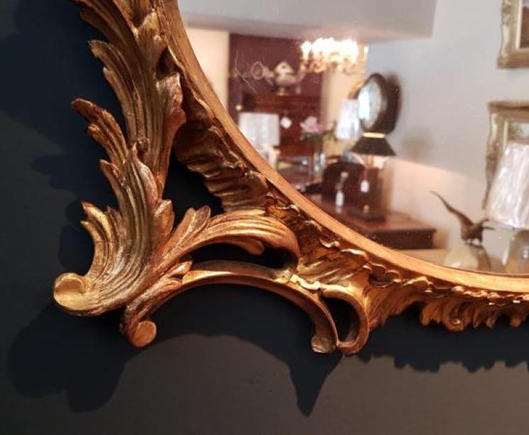 Victorian Timber Gilt Oval Mirror - Image 4