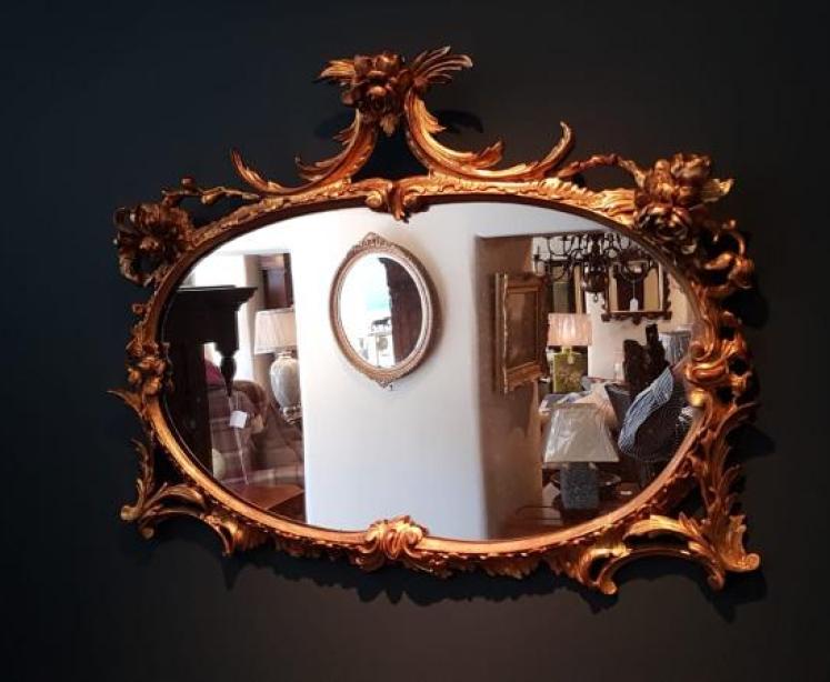 Victorian Timber Gilt Oval Mirror - Image 6