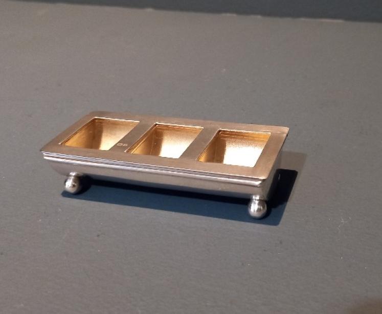 Antique Solid Silver Triple Stamp Box - Image 1