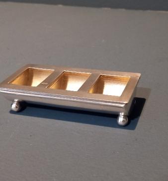 Antique Solid Silver Triple Stamp Box