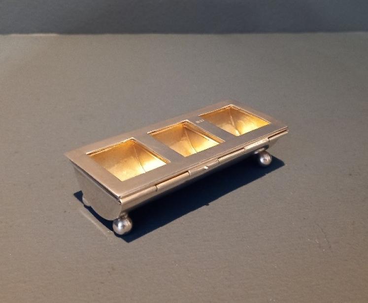 Antique Solid Silver Triple Stamp Box - Image 7