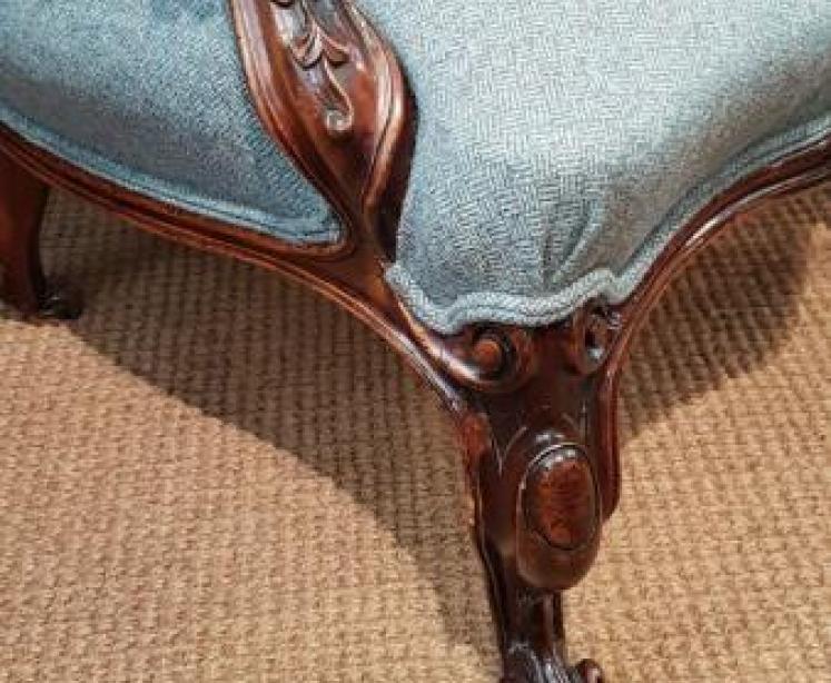 Victorian Walnut Framed Open Arm Chair - Image 2