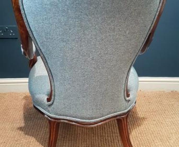Victorian Walnut Framed Open Arm Chair - Image 6