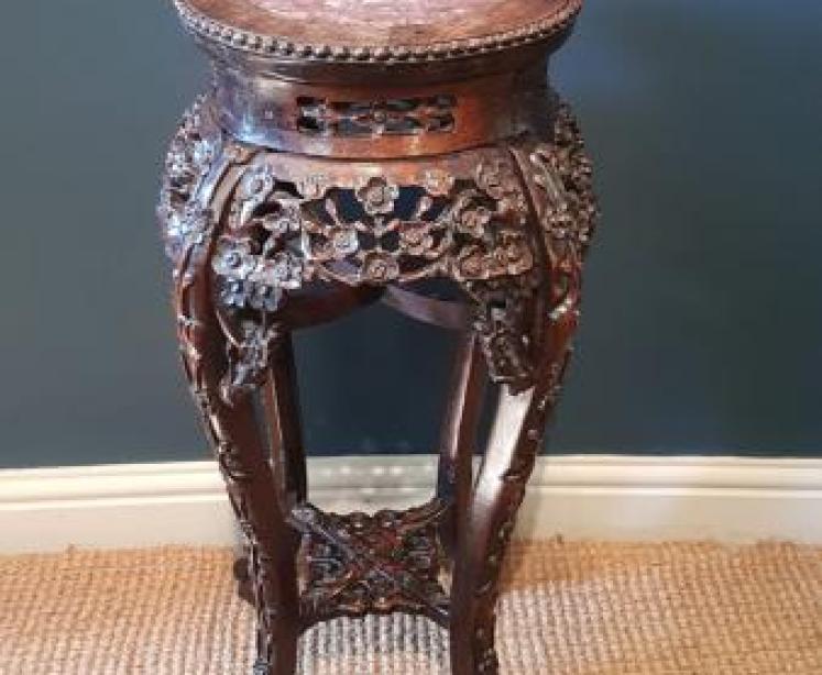 Victorian Carved Rosewood Plant Stand - Image 1