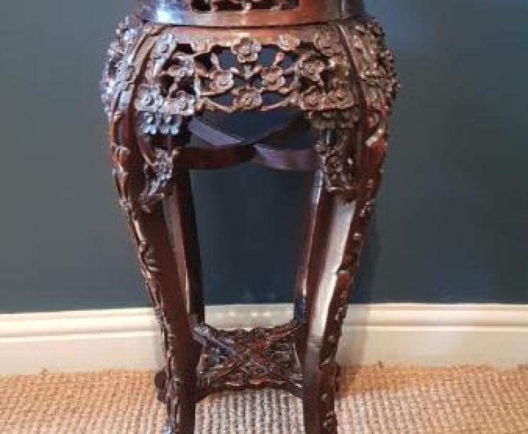 Victorian Carved Rosewood Plant Stand - Image 2