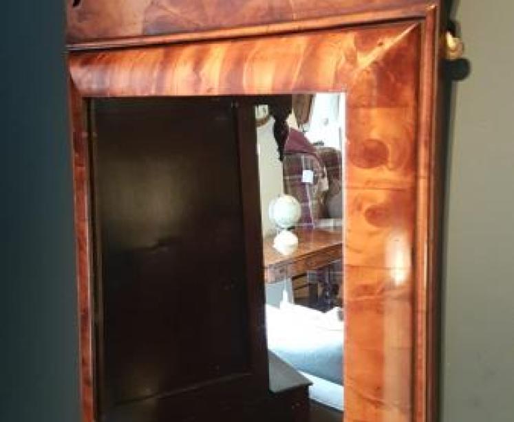 Edwardian Oyster Veneer Cushion Frame Mirror - Image 2