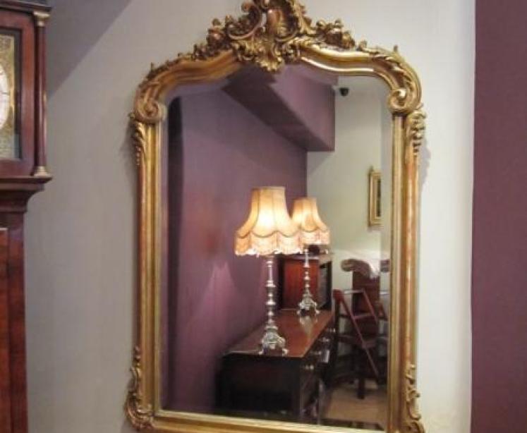Impressive Early Victorian Timber Gilt Wall Mirror - Image 1