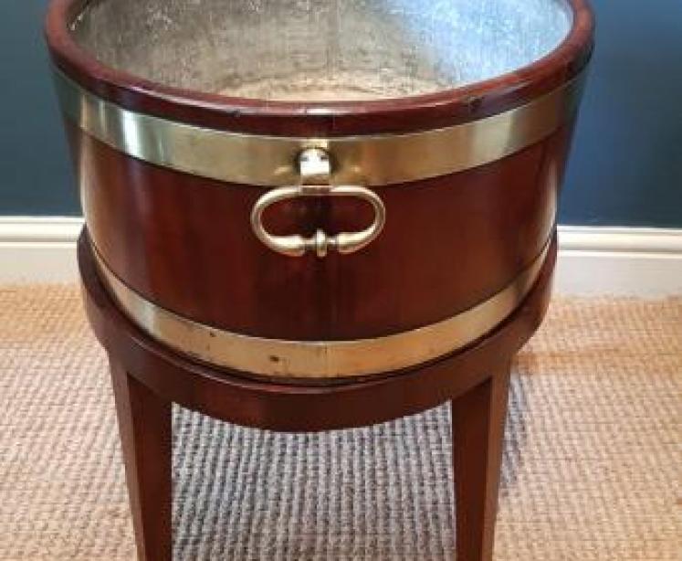 George III Brass Bound Mahogany Wine Cooler - Image 4